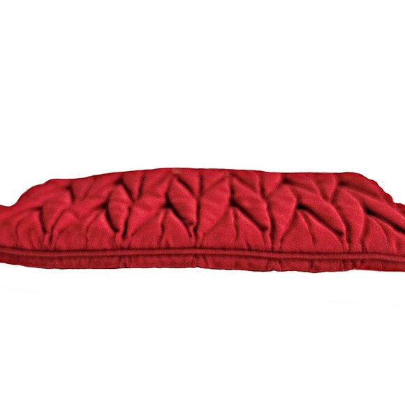 MIU MIU RED FABRIC MATELASSE WRISTLET CLUTCH - Picture 10 of 14